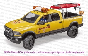 02506 BRUDER Dodge RAM 2500 Power Wagon ratownictwa wodnego z figurką i akcesoriami