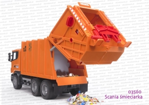 03560 - Scania śmieciarka + 2 kosze na śmieci w zestawie