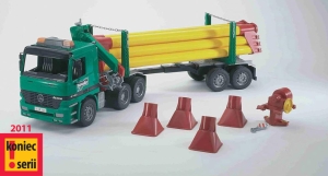 02666 Mercedes Benz Actros z naczepą do transportu dłużyc z suwnicą (#)