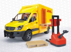 02534 Mercedes Benz Sprinter Truck DHL + podnośnik + palety
