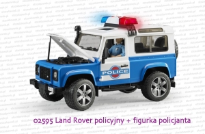 Bruder 02595 Land Rover Defender policyjny + figurka policjanta