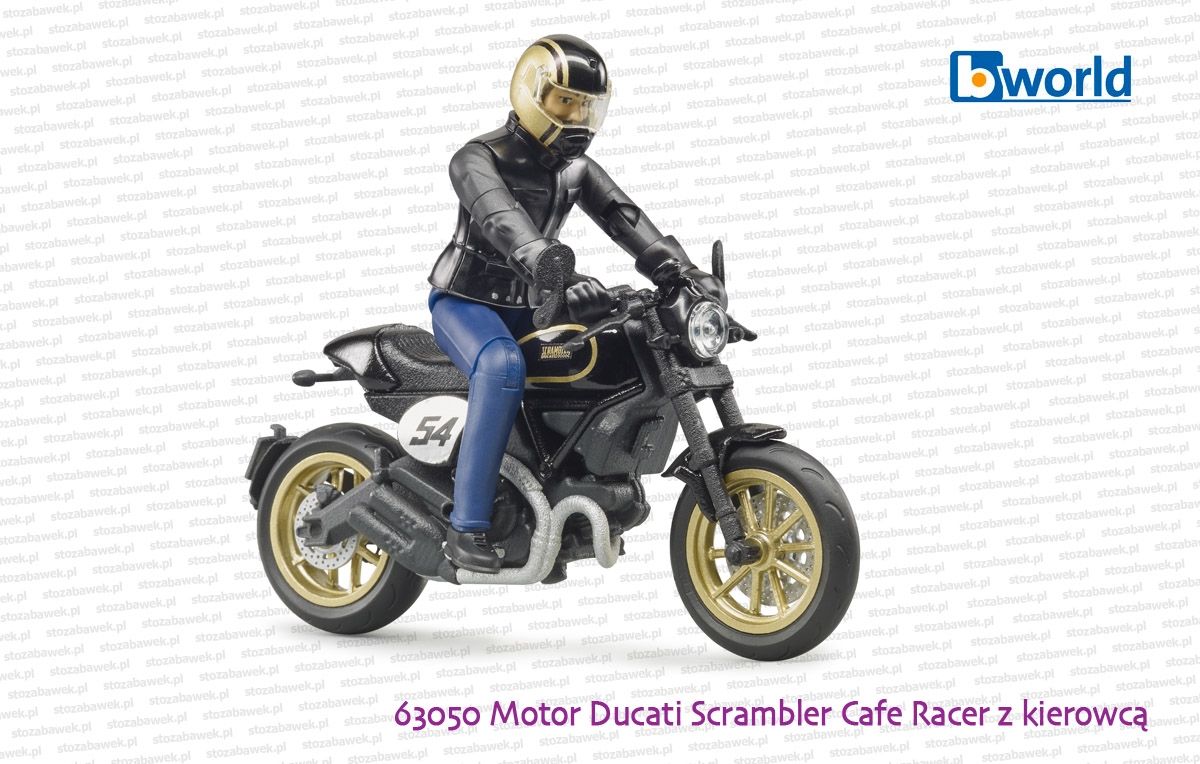 63050 BRUDER Motor Ducati Scrambler Cafe Racer z kierowcą