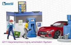 62111 BRUDER Stacja benzynowa z myjnią, samochodem i dwiema figurkami