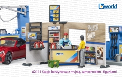 62111 BRUDER Stacja benzynowa z myjnią, samochodem i dwiema figurkami