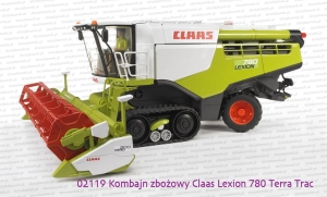 02119 Kombajn zbożowy na gąsienicach Claas Lexion 780 Terra Trac. Figurka do kupienia osobno - nie wchodzi w skład wspólnego zestawu.