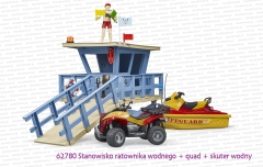 62780 BRUDER Stanowisko ratownika wodnego z quadem, skuterem wodnym i figurką