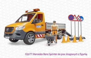 02677 BRUDER Mercedes-Benz Sprinter do prac drogowych z figurką