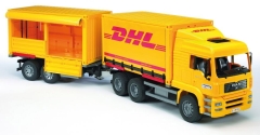 Bruder - 02784 MAN z kontenerem z plandeką i przyczepą DHL