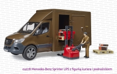 02678 BRUDER Mercedes-Benz Sprinter UPS z figurką kuriera i podnośnikiem