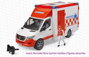 02676 BRUDER Mercedes-Benz Sprinter karetka z figurką ratownika