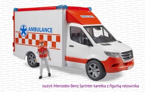 02676 BRUDER Mercedes-Benz Sprinter karetka z figurką ratownika