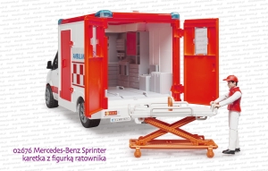 02676 BRUDER Mercedes-Benz Sprinter karetka z figurką ratownika