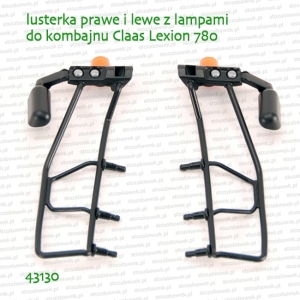 43130 BRUDER Lusterka prawe i lewe z lampami do kombajnu 02119 Claas Lexion 780