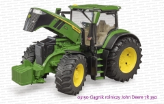 03150 BRUDER Ciągnik rolniczy John Deere 7R 350 - otwierana maska od silnika