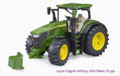 03150 BRUDER Ciągnik rolniczy John Deere 7R 350 - zdejmowany przedni obciążnik