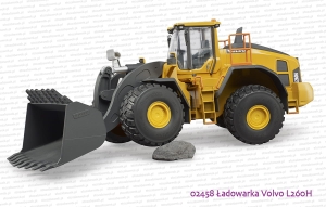 02458 BRUDER Ładowarka przegubowa Volvo L260H - terenowe zawieszenie obu osi