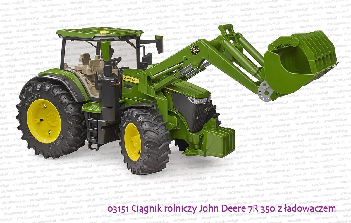 03151 BRUDER Ciągnik rolniczy John Deere 7R 350 z ładowaczem czołowym