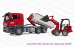 03767 BRUDER MAN TGS z zsuwanym kontenerem i ładowarką Schäffer Hoflader 2630