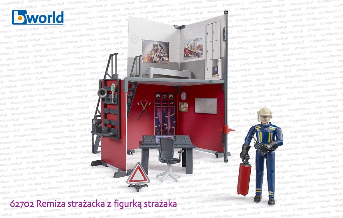 62702 BRUDER Remiza strażacka z figurką strażaka i akcesoriami