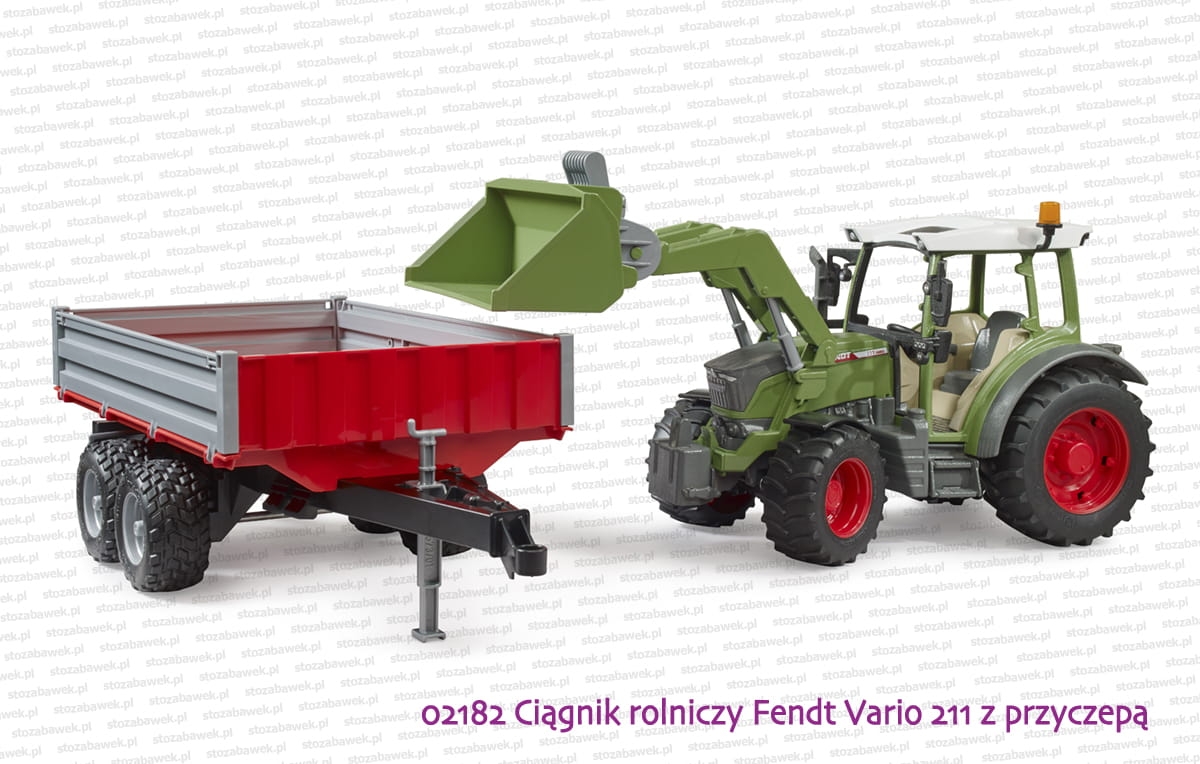 02182 BRUDER Ciągnik rolniczy Fendt Vario 211 z przyczepą