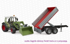 02182 BRUDER Ciągnik rolniczy Fendt Vario 211 z przyczepą