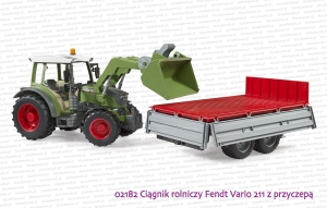 02182 BRUDER Ciągnik rolniczy Fendt Vario 211 z przyczepą