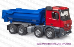 03621 BRUDER Mercedes Benz Arocs wywrotka czerwono-niebieska