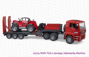 02774 BRUDER MAN TGA z naczepą i ładowarką teleskopową Manitou MLT 633