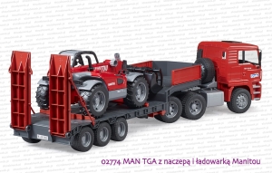 02774 BRUDER MAN TGA z naczepą i ładowarką teleskopową Manitou MLT 633