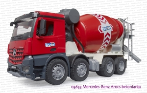 03655 BRUDER Mercedes-Benz Arocs betoniarka czerwona