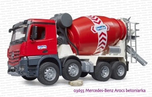 03655 BRUDER Mercedes-Benz Arocs betoniarka czerwona