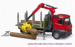 03669 BRUDER Mercedes-Benz Arocs z dźwigiem i pniami