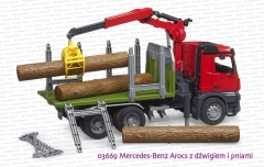 03669 BRUDER Mercedes-Benz Arocs z dźwigiem i pniami