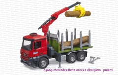 03669 BRUDER Mercedes-Benz Arocs z dźwigiem i pniami