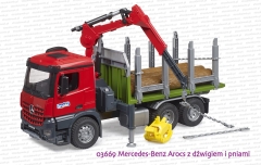 03669 BRUDER Mercedes-Benz Arocs z dźwigiem i pniami