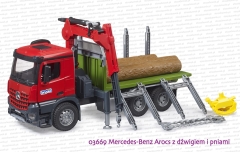 03669 BRUDER Mercedes-Benz Arocs z dźwigiem i pniami