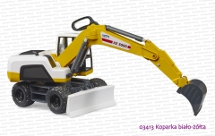 03413 BRUDER Koparka kołowa biało-żółta