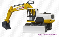 03413 BRUDER Koparka kołowa biało-żółta