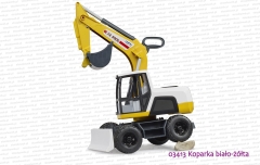 03413 BRUDER Koparka kołowa biało-żółta