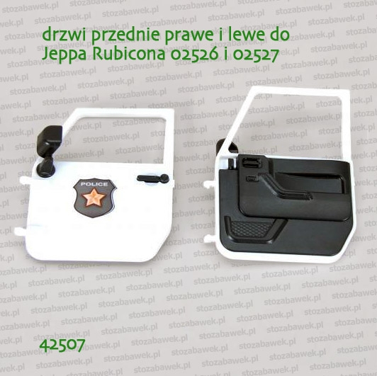42507 BRUDER Drzwi boczne przednie prawe i lewe do Jeepa Rubicona 02526 i 02527