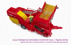 02130 BRUDER Kombajn do ziemniaków Grimme SE 75-30 oraz figurka rolnika z zestawu 62610
