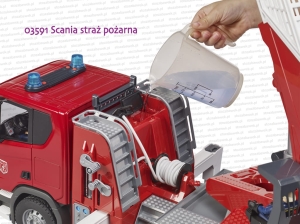 03591 BRUDER Scania Super 560R straż pożarna z pompą i sygnalizacją - sposób nalewania wody