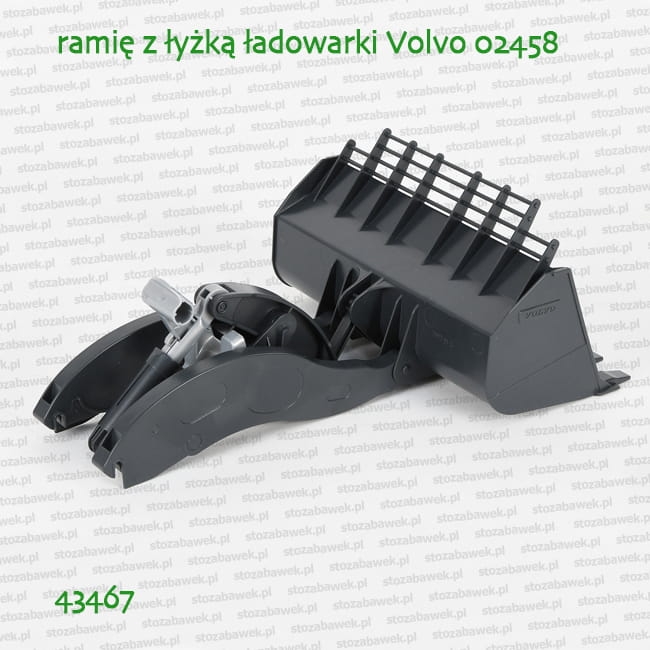 43467 BRUDER Ramię przednie z łyżką do ładowarki 02458 Volvo L260H