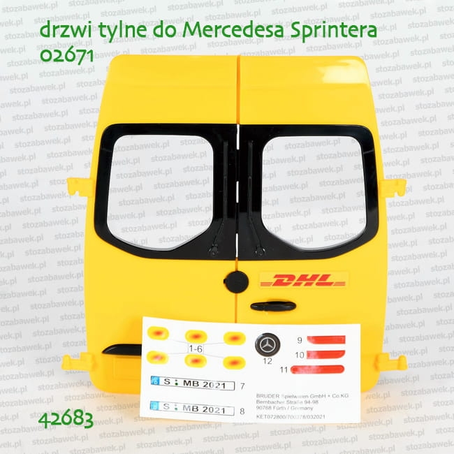 42683 BRUDER Drzwi tylne do Mercedesa Sprintera DHL 02671