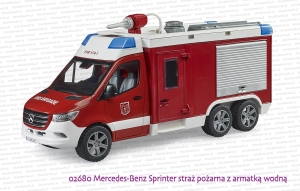 02680 BRUDER Mercedes-Benz Sprinter straż pożarna z armatką wodną