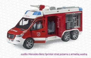 02680 BRUDER Mercedes-Benz Sprinter straż pożarna z armatką wodną