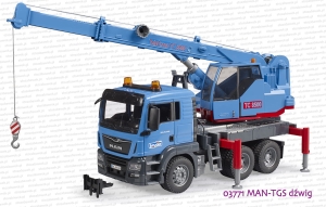 03771 BRUDER MAN TGS dźwig niebieski