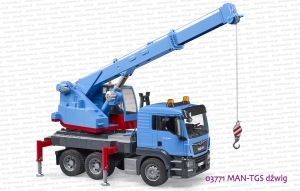 03771 BRUDER MAN TGS dźwig niebieski