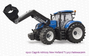 03121 BRUDER Ciągnik rolniczy New Holland T7.315 z ładowaczem czołowym