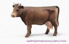 Bruder 02308 Figurka brązowej krowy patrząca w lewo